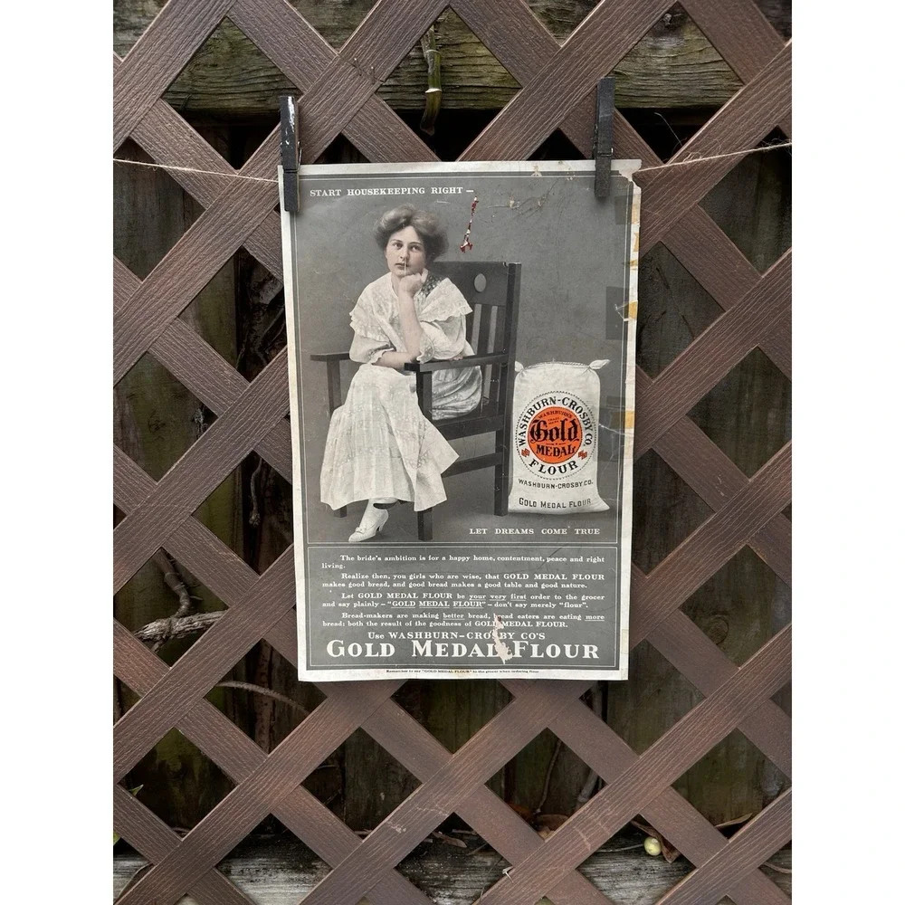 1912 KELLOGG's Corn Flakes Cereal Child  VINTAGE AD CI37 + Gold Medal Flour Ad